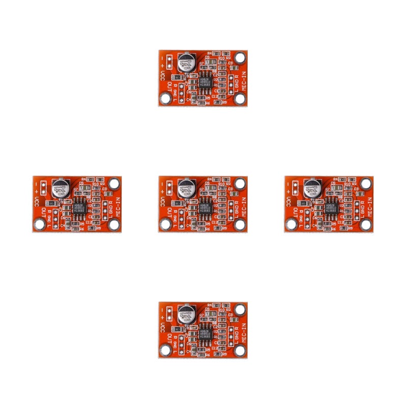 5Pieces AD828 Stereo Dynamic Microphone Preamp Module Orange For DC 3 8V - Image 4