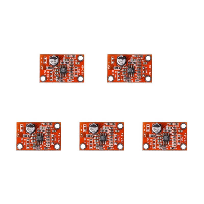 5Pieces AD828 Stereo Dynamic Microphone Preamp Module Orange For DC 3 8V - Image 3