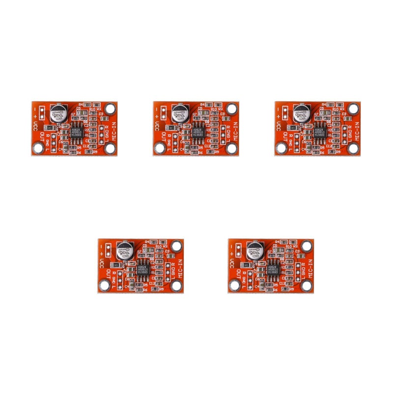 5Pieces AD828 Stereo Dynamic Microphone Preamp Module Orange For DC 3 8V - Image 2