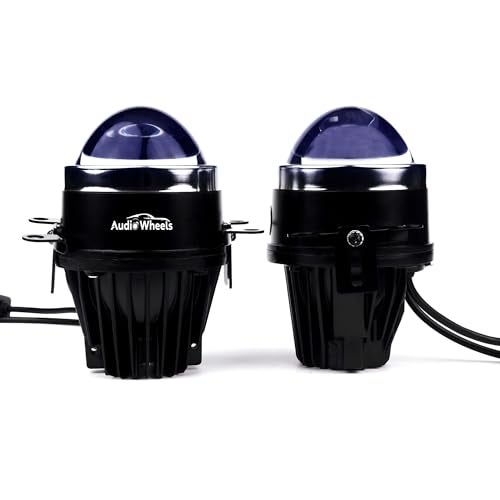 Audio Wheels 3" Universal Projector Fog Lamp - 120W Tri-Color (White-6000K/Warm-4500K/Yellow-3000K) | 15000LM | LED Projector Fog Light with Blue Film | 12V/24V Car Lamp for Modification - Image 5