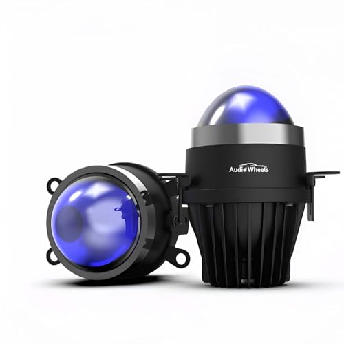 Audio Wheels 3" Universal Projector Fog Lamp - 120W Tri-Color (White-6000K/Warm-4500K/Yellow-3000K) | 15000LM | LED Projector Fog Light with Blue Film | 12V/24V Car Lamp for Modification - Image 2