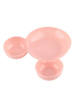 NIBEMINENT Baby Bowl Cartoon Shape Dinner Plate Reusable Plastic Children Tableware with Double Ear Pink Bowl Chopsticks Spoon Fork  - Image 5