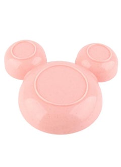 NIBEMINENT Baby Bowl Cartoon Shape Dinner Plate Reusable Plastic Children Tableware with Double Ear Pink Bowl Chopsticks Spoon Fork  - Image 2