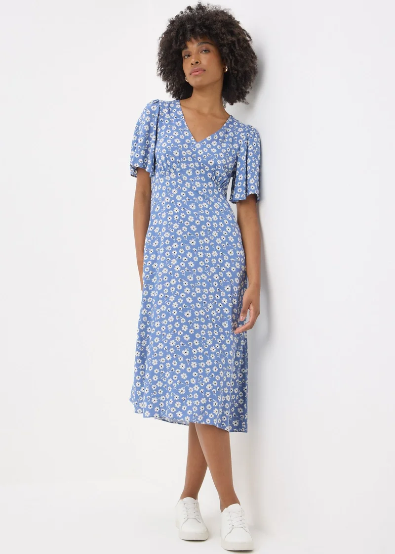 Matalan Blue Ditsy Floral Midi Dress