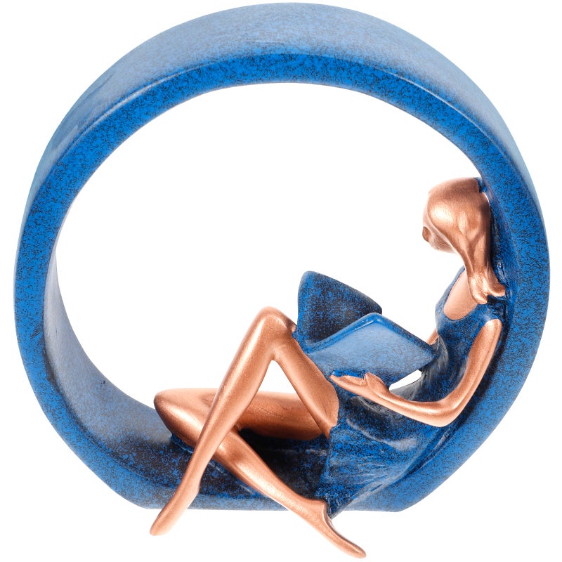 1pc Reading Girl Statue Beautiful Women Resin Statues Living Room Home Decor Ornament - Image 4