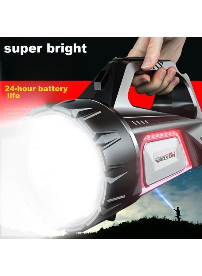 Warsun Da03 High-intensity Flashlight, Long-lasting Battery, Outdoor Survival, Solar-powered Handheld Searchlight, Home Mining Lamp, Emergency Light - Image 1