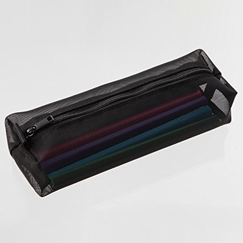 Muji Nylon Mesh Pen Case Square Black - Image 2