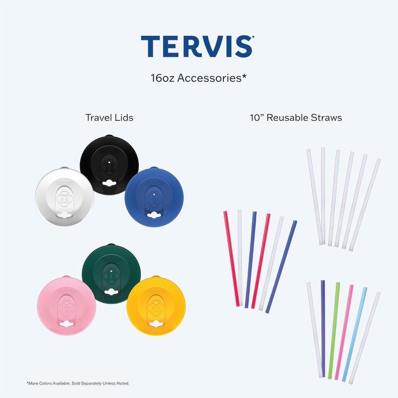 TERVIS فول سوداني - كوب مصنوعة من الفelt مع شعار وغطاء أسود 16 أونصة، شفاف - Image 3