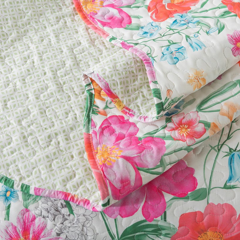 Travan Floral Quilt Queen Quilt Set, Ultra Soft Reversible Queen Quilt Bedding Set with 1 Quilt Set and 2 Shams Red Flower Quilt for All Season, Coreopsis-Red, Queen - Image 5