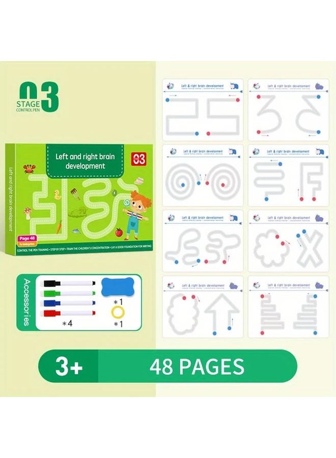 Magic Practice Copybook With Pen Brain Development Training Erasable Qianlvsekaifanaoziyige - Image 1