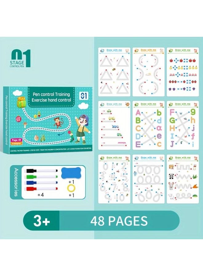Magic Practice Copybook With Pen Brain Development Training Erasable Qianlvsekaifanaoziyige - Image 5