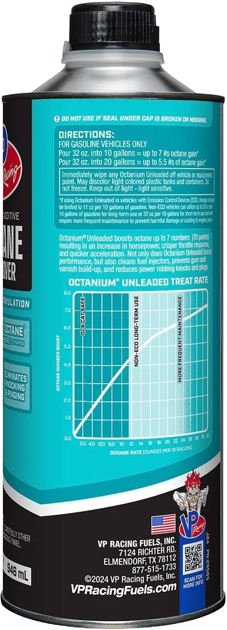 VP Racing 29505, Octanium Unleaded Octane Booster - Quart (8 Pack) - Image 3