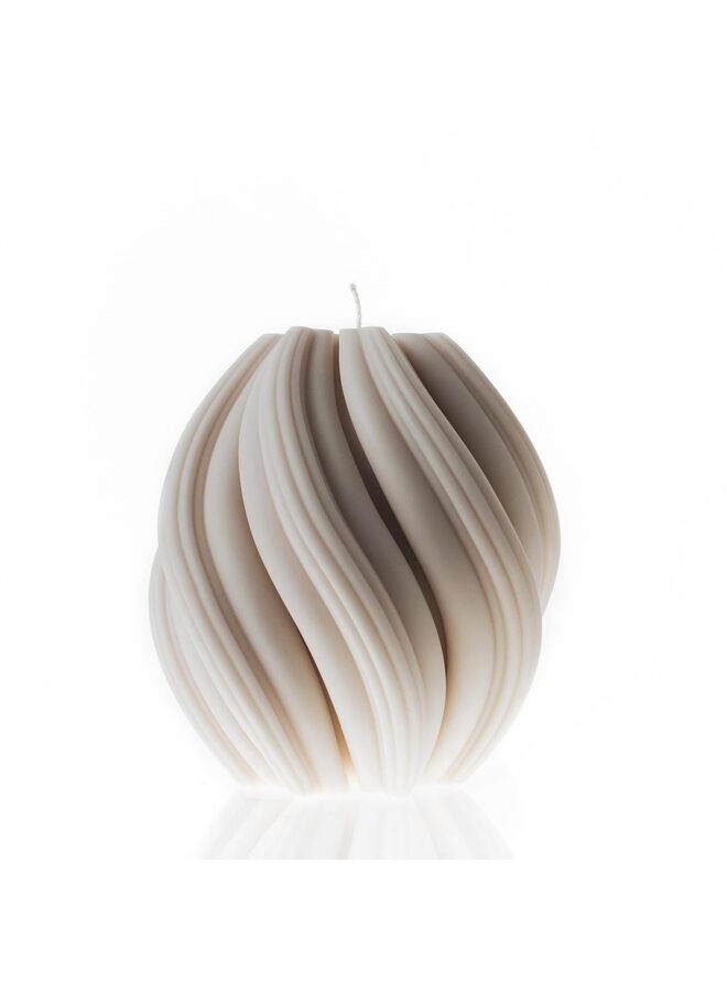 LAMAY Swirl Candle - Large Beautiful Handmade Pillar Scented Soy Wax Twirl Elegant Bubble Aesthetic Housewarming Gift Home Room Shelf Decor Idea Spiral Candle White (Large) - Image 1