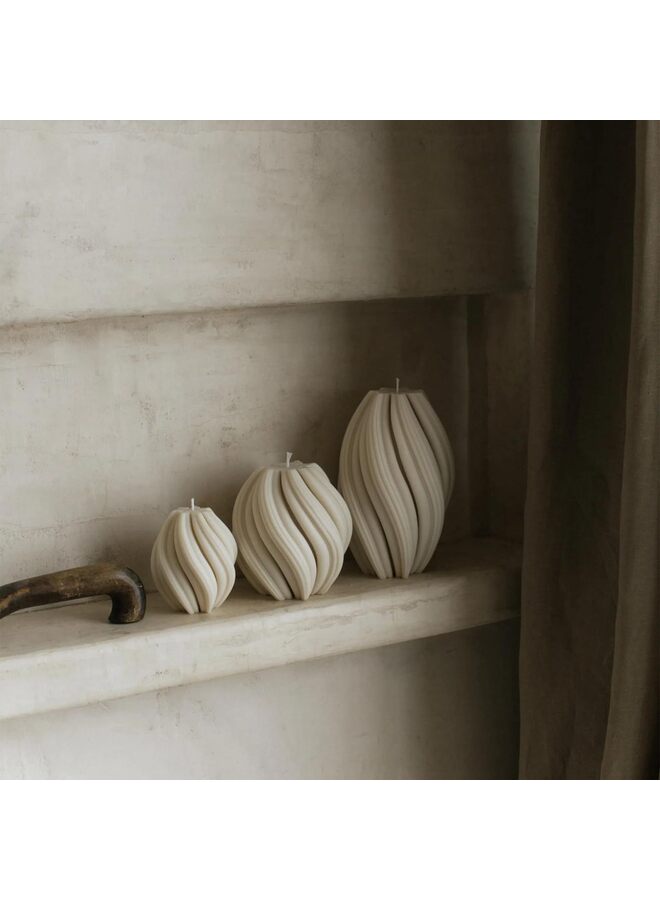 LAMAY Swirl Candle - Large Beautiful Handmade Pillar Scented Soy Wax Twirl Elegant Bubble Aesthetic Housewarming Gift Home Room Shelf Decor Idea Spiral Candle White (Large) - Image 5