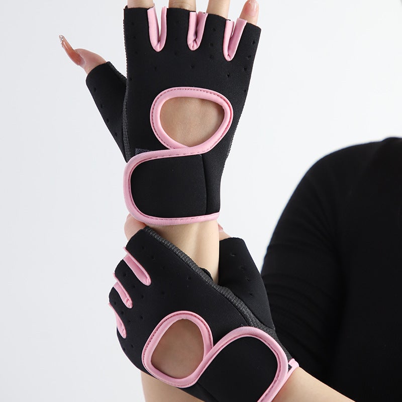 Generic Breathable Gym Gloves for Sports Training Pink  - Image 1