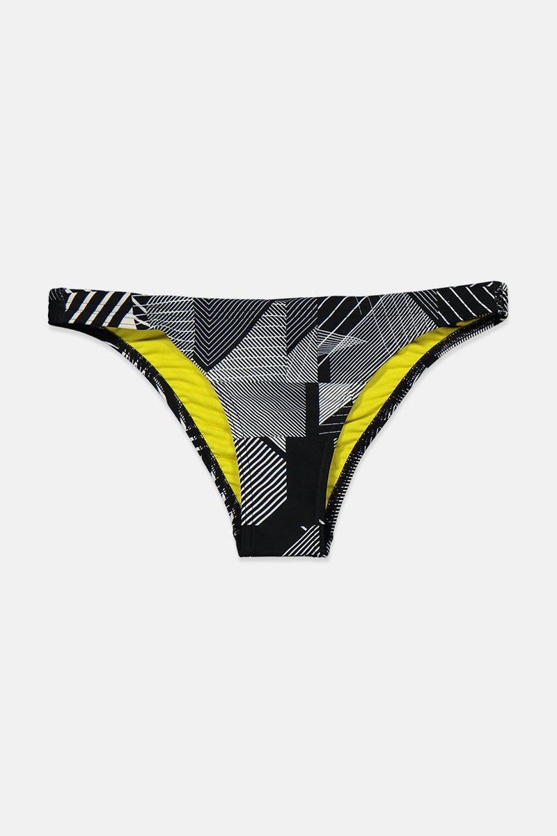 arena Women Geometric Print Bikini Bottom, Black Combo - Image 1
