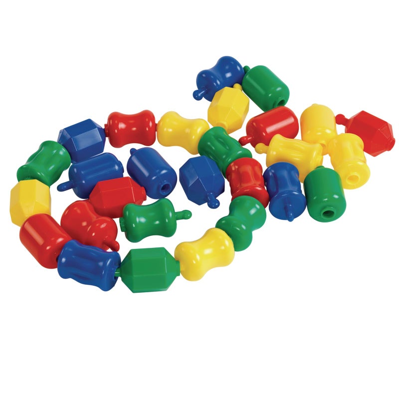 Excellerations Early STEM Toy, Connecting, Fun, Linking, Pop Beads for Toddlers, Snap Lock Beads Set in Storage Bin, Pack of 28 - Image 1