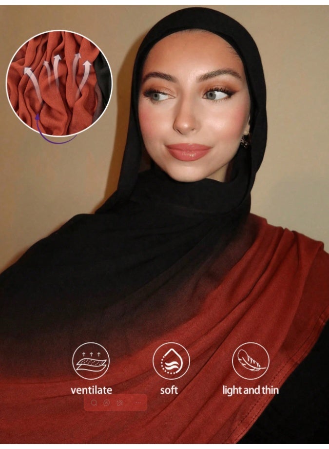 1PCS Women's Bohemian Style Rayon Scarf, Suitable For Outdoor Hijab And Daily Wear As Cover-Up - Image 2