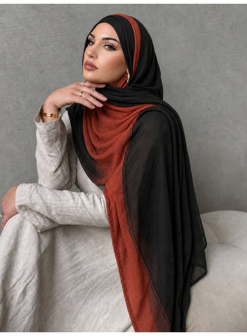 1PCS Women's Bohemian Style Rayon Scarf, Suitable For Outdoor Hijab And Daily Wear As Cover-Up - Image 1