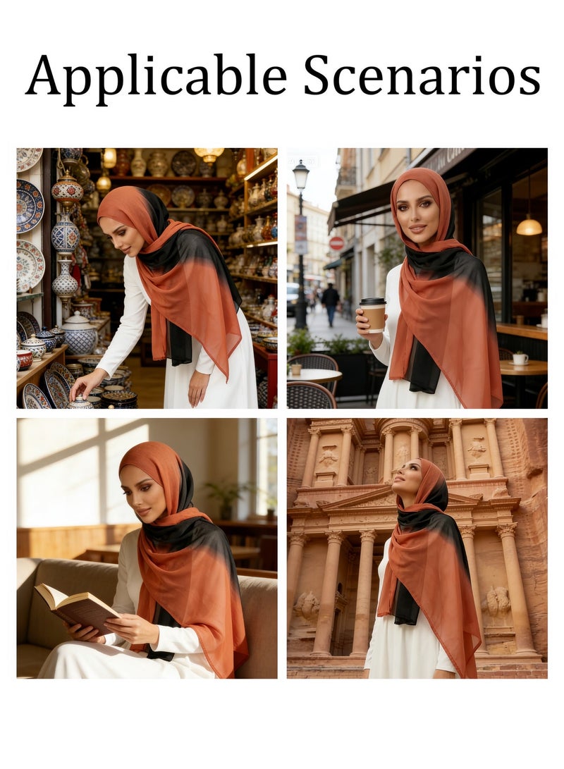 1PCS Women's Bohemian Style Rayon Scarf, Suitable For Outdoor Hijab And Daily Wear As Cover-Up - Image 4