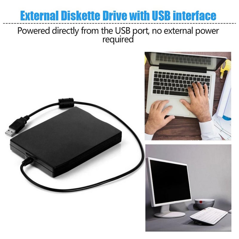 USB External Floppy Disk Drive Portable 3.5 inch Floppy Disk Drive USB Interface Plug and Play Low Noise for PC Laptop Black - Image 4