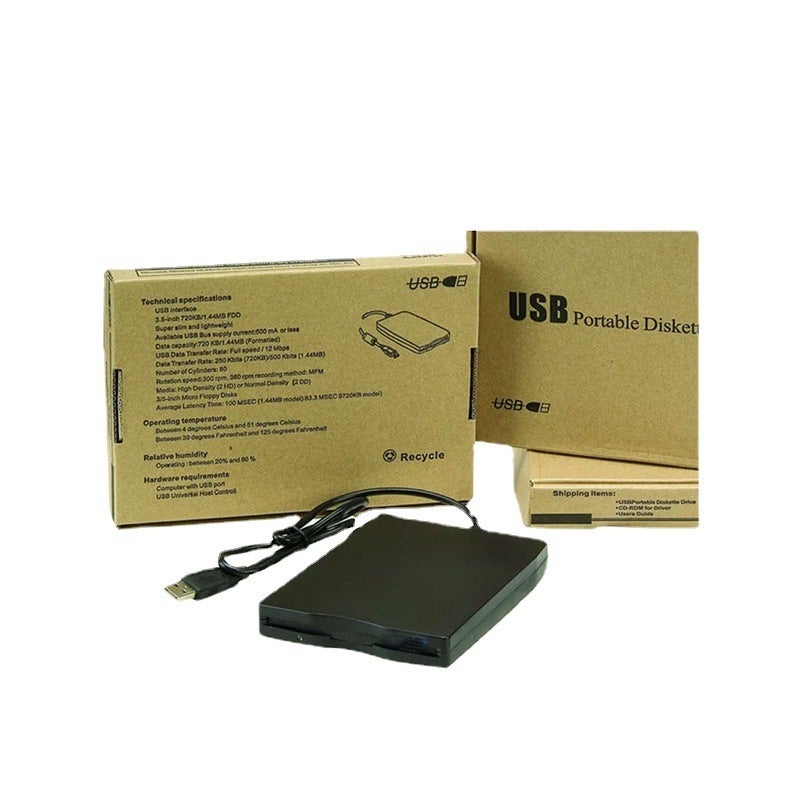 USB External Floppy Disk Drive Portable 3.5 inch Floppy Disk Drive USB Interface Plug and Play Low Noise for PC Laptop Black - Image 2