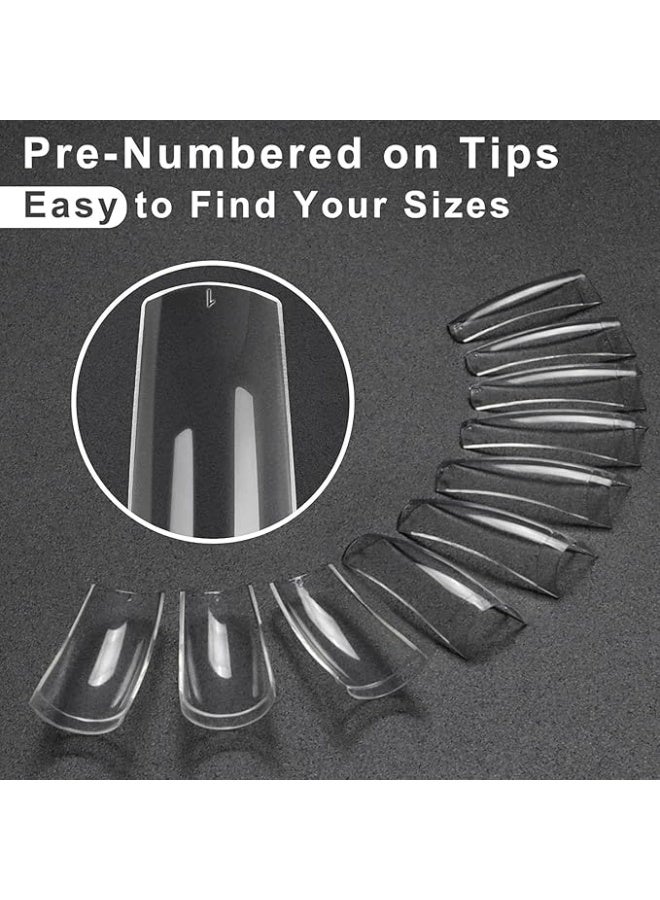 Half Cover Nail Tips for Acrylic Extensions – 500pcs Clear, Flexible & Sturdy False Nails, No Snapping, Strong Hold, Easy to Shape, 10 Sizes Press On Nails Fake Nails - Image 3