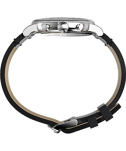 Timex Mens Waterbury Traditional 40mm Watch Black Strap Black Dial SilverTone Case - Image 3