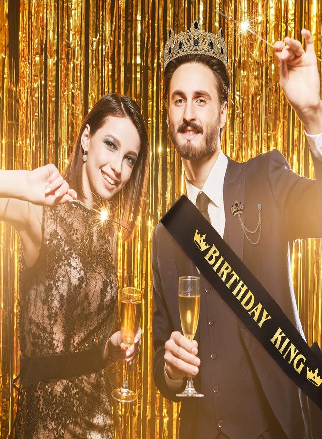 Junkin Jukin 5-Piece Birthday Accessory Set - King Crown, Sash, Badge, Pin, Brooch - Men's Birthday Party Accessories - Image 5