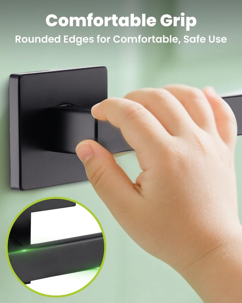 MENDOCK Passage Door Lever Dummy GreenShield Exterior Interior Door Handle for Hallway Closet Heavy Duty Non-Locking Lever Sets No Key Door Knob for Right Left Handed Door (1 Pack, Matte Black) - Image 3