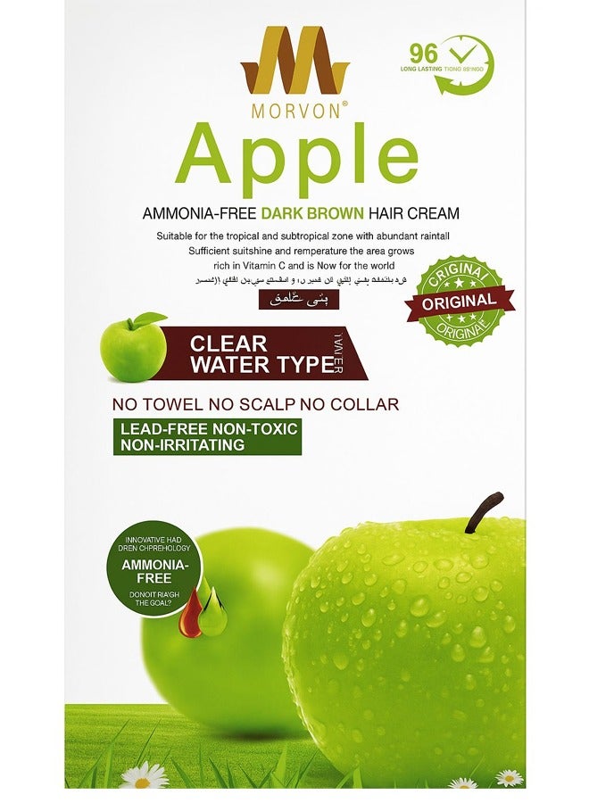 ابل  كريم صبغة بني غامق لشعر خالي من الامونيا مستخلص من التفاح الاخضر بني غامق 500مل