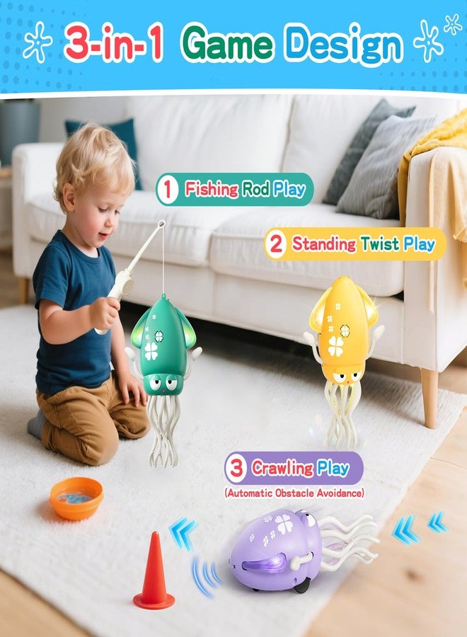 MACALOCA Dancing Squid Baby Toy, Dancing Octopus Tummy Time Toys for Toddlers, Infant Crawling Walking Baby Toys with Music & Light for 3-6 6-12 12-18 Kids Boys 1st Baby Valentines Day Birthday Gifts - Image 4