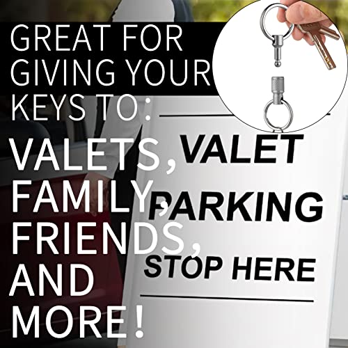 FEGVE Titanium Quick Release Swivel Keychain, Pull Apart Detachable Keychain Heavy Duty Car Key Holder with Stainless Steel Key Rings-1pcs - Image 2