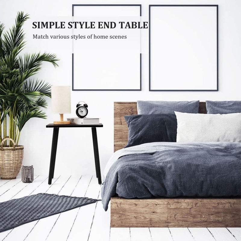 FORAOFUR Side Table, Modern Accent End Table with Wooden Legs, Easy to Assemble Mini Living Room Table for Sofa Bedroom, Minimalist Black Furniture for Small Apartments and Limited Spaces - Image 5
