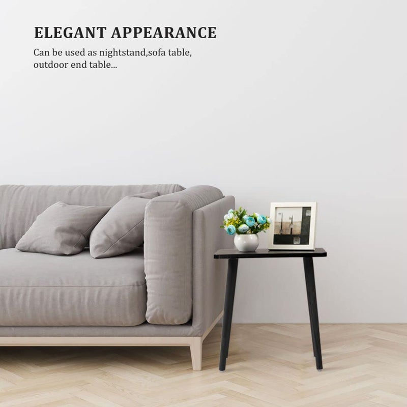 FORAOFUR Side Table, Modern Accent End Table with Wooden Legs, Easy to Assemble Mini Living Room Table for Sofa Bedroom, Minimalist Black Furniture for Small Apartments and Limited Spaces - Image 4