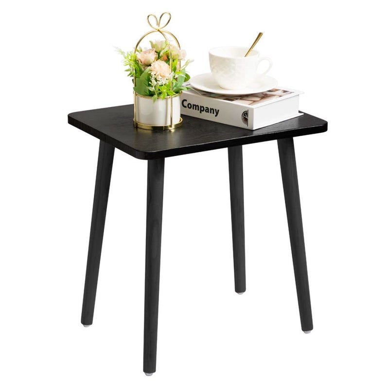 FORAOFUR Side Table, Modern Accent End Table with Wooden Legs, Easy to Assemble Mini Living Room Table for Sofa Bedroom, Minimalist Black Furniture for Small Apartments and Limited Spaces - Image 1