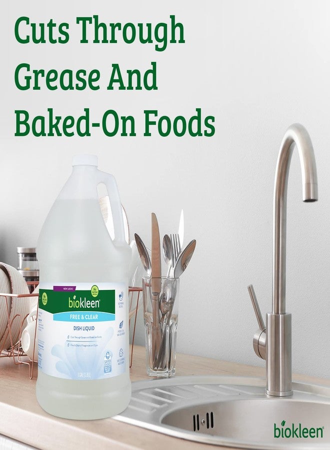 Biokleen Free & Clear Dish Soap - Dish Liquid, Dishwashing Cleaner, Eco-Friendly, Non-Toxic, Plant-Based, No Artificial Fragrance, Colors or Preservatives, Unscented - Image 5
