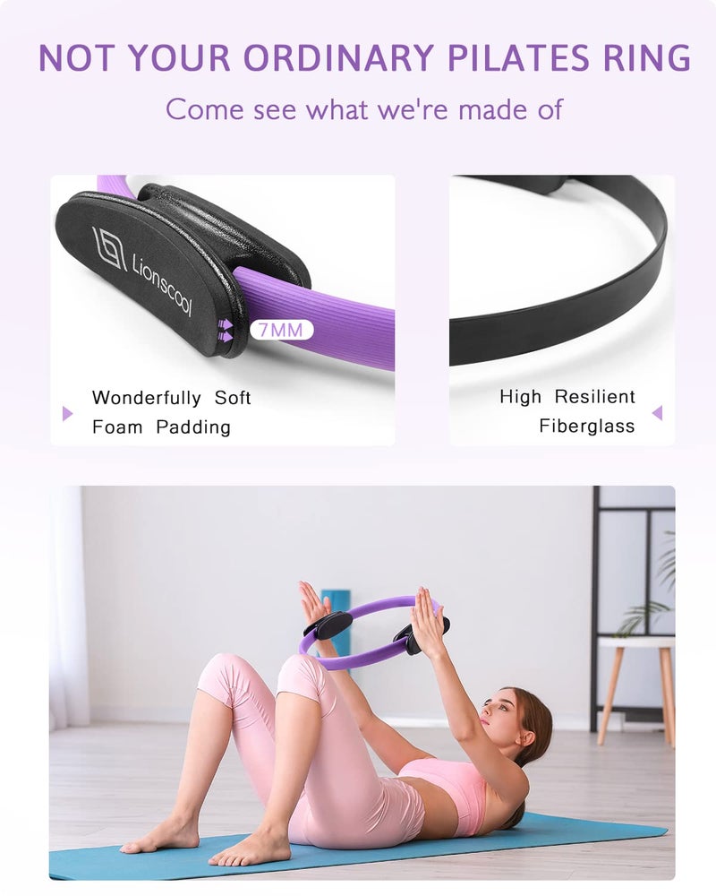 LIONSCOOL Pilates Ring Set (Purple) - Image 3