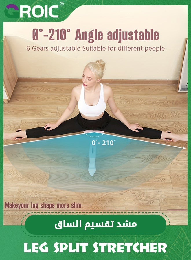 GROIC Adjustable Leg Stretcher - 210° Flexibility Trainer with Timer and Back Support, Leg Stretcher Split Machine, 6-Level Resistance for Calf & Thigh Toning, Yoga & Dance Ligament Stretching - Image 4