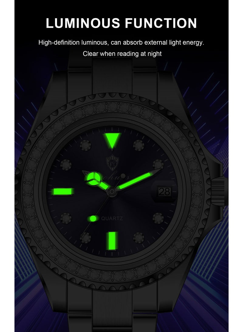 جوهوس ساعة نسائية، كوارتز، فولاذ مقاوم للصدأ، مقاومة للماء، تناظرية، فاخرة، ساعة يد نسائية - 34 مم - Image 5