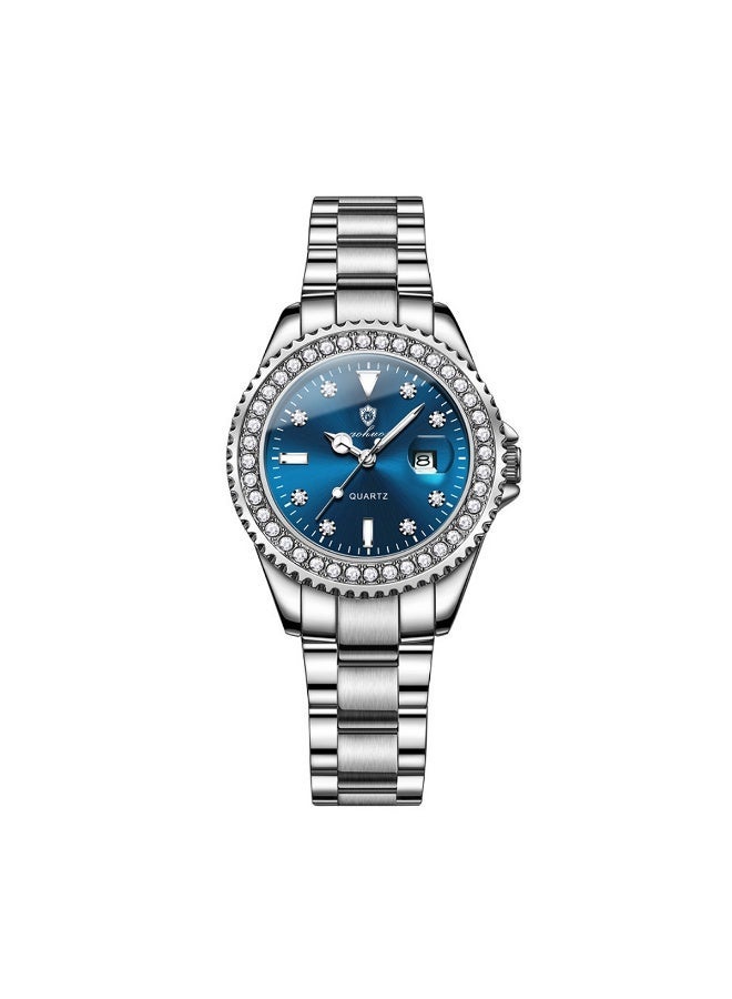 جوهوس ساعة نسائية، كوارتز، فولاذ مقاوم للصدأ، مقاومة للماء، تناظرية، فاخرة، ساعة يد نسائية - 34 مم - Image 4