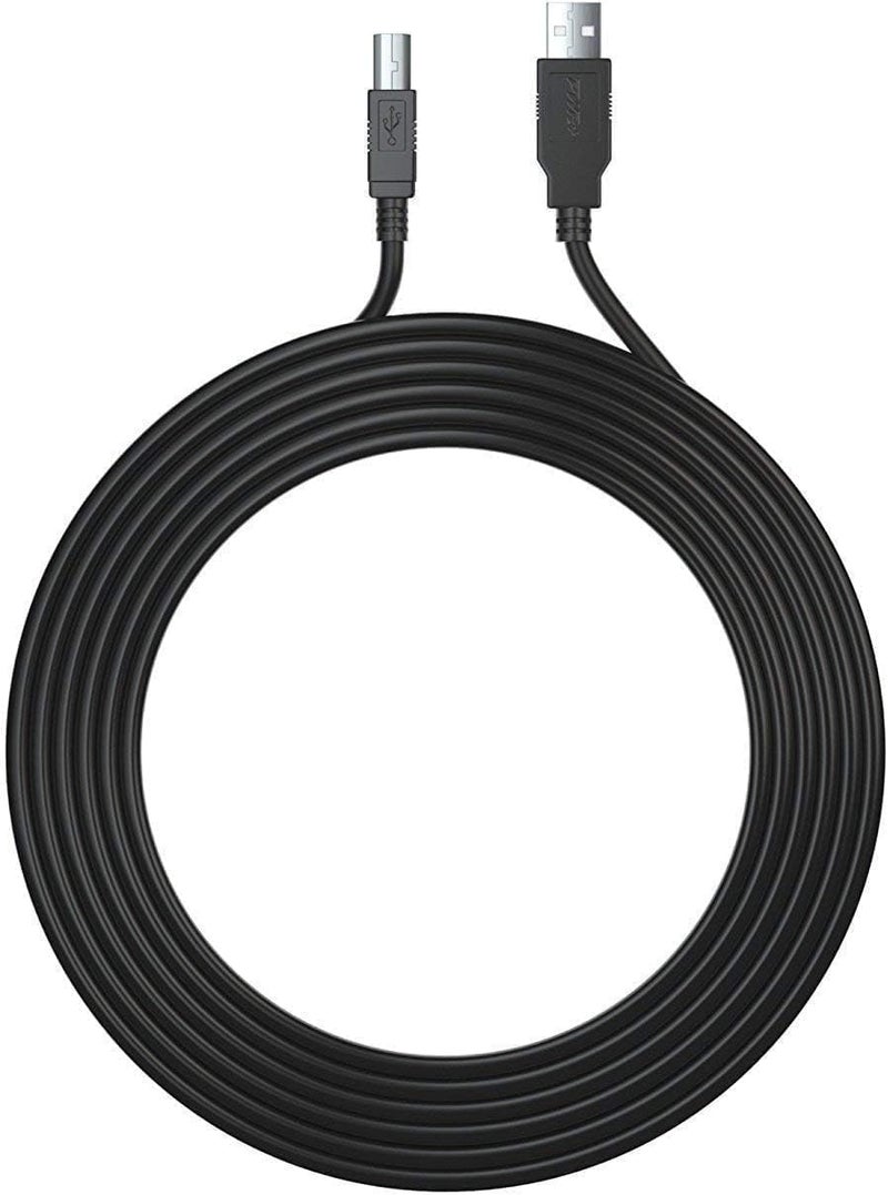 PWR+ كابل MIDI بطول 12 قدم USB-2.0 إضافي طويل نوع A إلى نوع B عالي السرعة لواجهة الصوت، لوحة مفاتيح MIDI، ميكروفون USB، خلاط، مكبر صوت، شاشة، آلة موسيقية، نظام ضوء فلاش ماك بي سي - Image 3