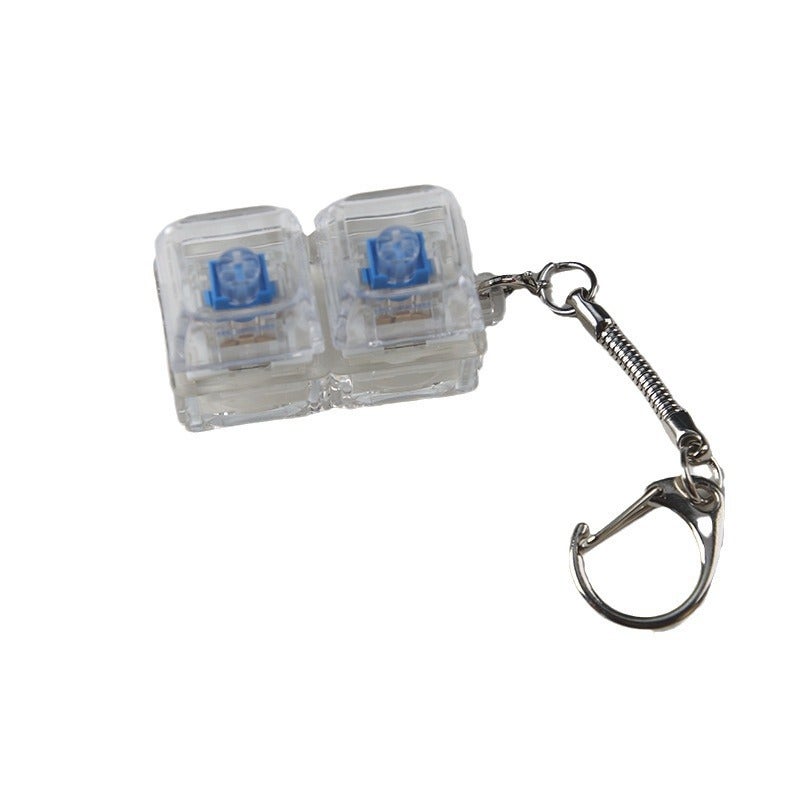PC fully transparent material decompression shaft tester press sound crisp 2 holes 3 holes 4 holes key chain with light transparent cap 2-hole transparent with light * 1 