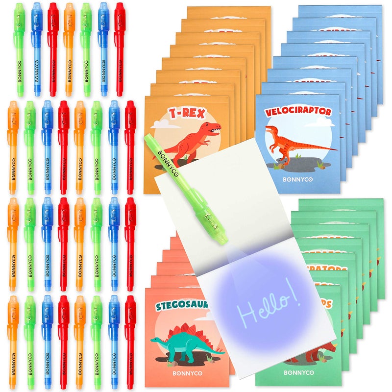 BONNYCO Invisible Ink Pen and Notebook Pack 32 Dinosaur Party Favors for Kids Magic Spy Pen Goodie Bags Stuffers for Kids Dinosaur Birthday Party Supplies Goody Bag Stuffers Return Gifts Prizes - Image 3