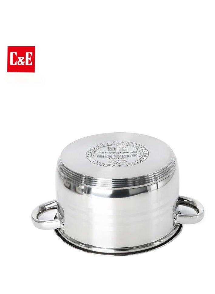 C&E 6Pcs Pots and Pans Set, Kitchen Cookware Set, Stainless Steel Flat Bottom Frying Pan Soup Pot, Milk Pot Kit, Induction Cooker Cooking Pan for Home Kitchen  - Image 4