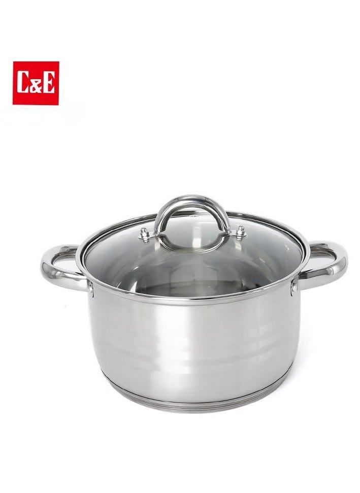C&E 6Pcs Pots and Pans Set, Kitchen Cookware Set, Stainless Steel Flat Bottom Frying Pan Soup Pot, Milk Pot Kit, Induction Cooker Cooking Pan for Home Kitchen  - Image 5