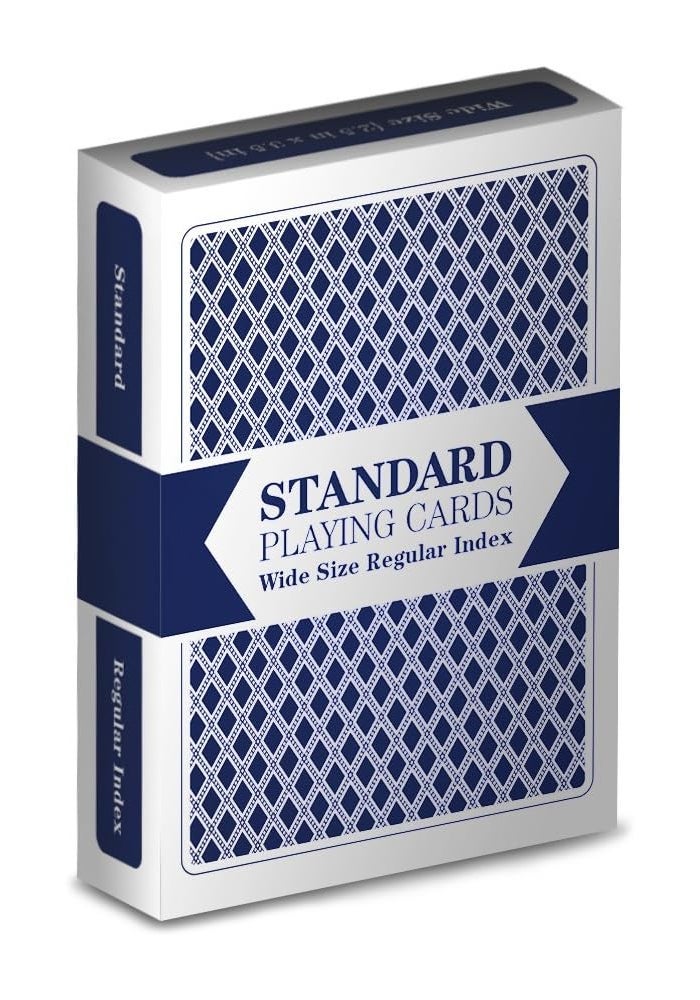 Brybelly Single Blue Deck Standard Playing Cards - Wide Size, Regular Index - Image 1