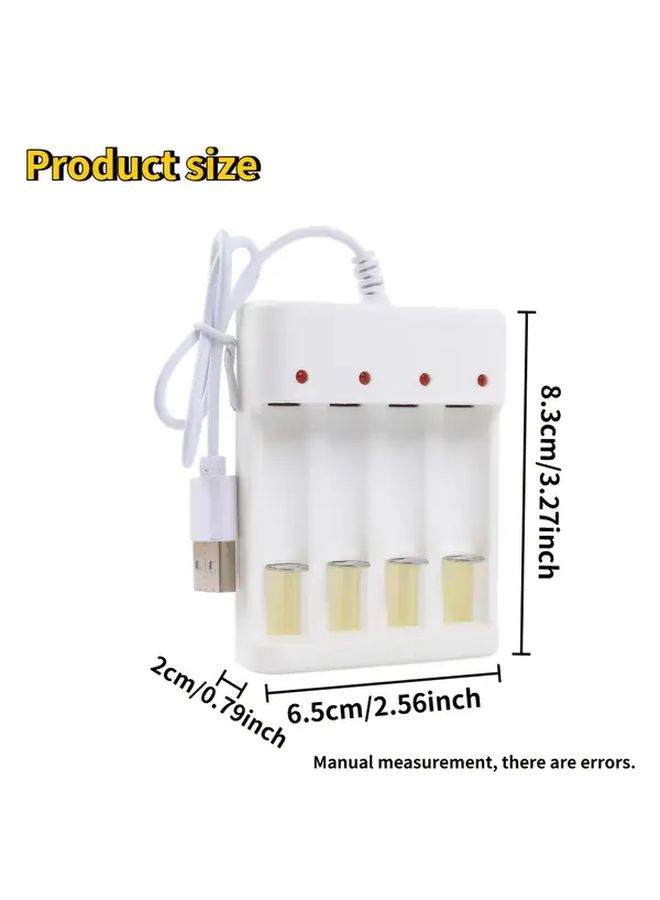 4 Slot USB AA AAA Battery Charger With LED Indicator Short Circuit Protection - Image 4