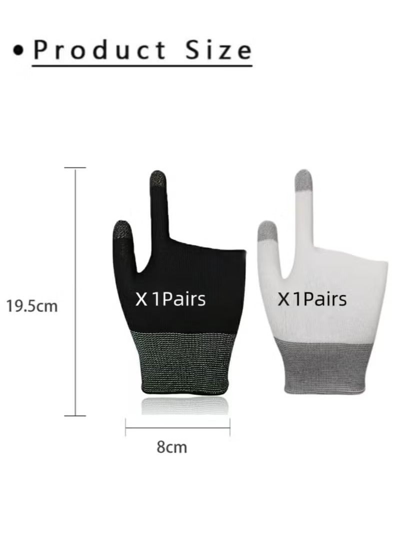 2 Pairs E-Sports Gaming Gloves, Gaming Finger Sleeves, Anti-Sweat Breathable, Thumb Sleeves for Highly Sensitive Nano-Silver Fiber Material + Nylon, for PUBG Mobile Phone Games Accessories - Image 2