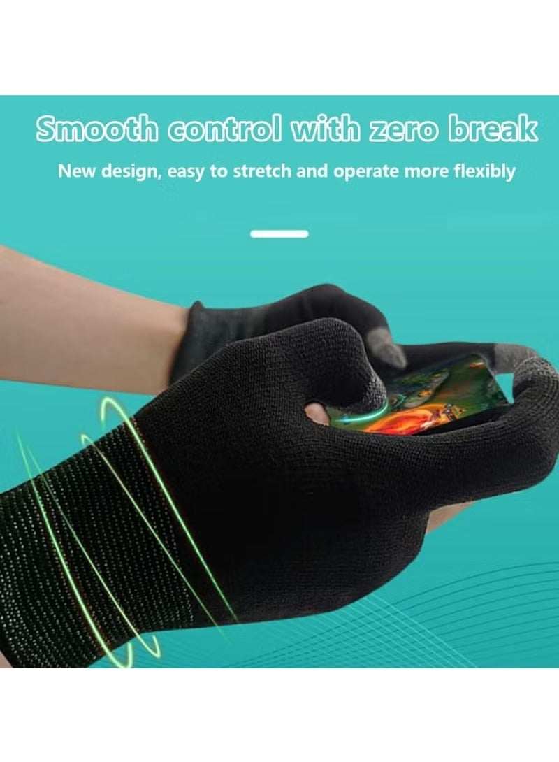 2 Pairs E-Sports Gaming Gloves, Gaming Finger Sleeves, Anti-Sweat Breathable, Thumb Sleeves for Highly Sensitive Nano-Silver Fiber Material + Nylon, for PUBG Mobile Phone Games Accessories - Image 3